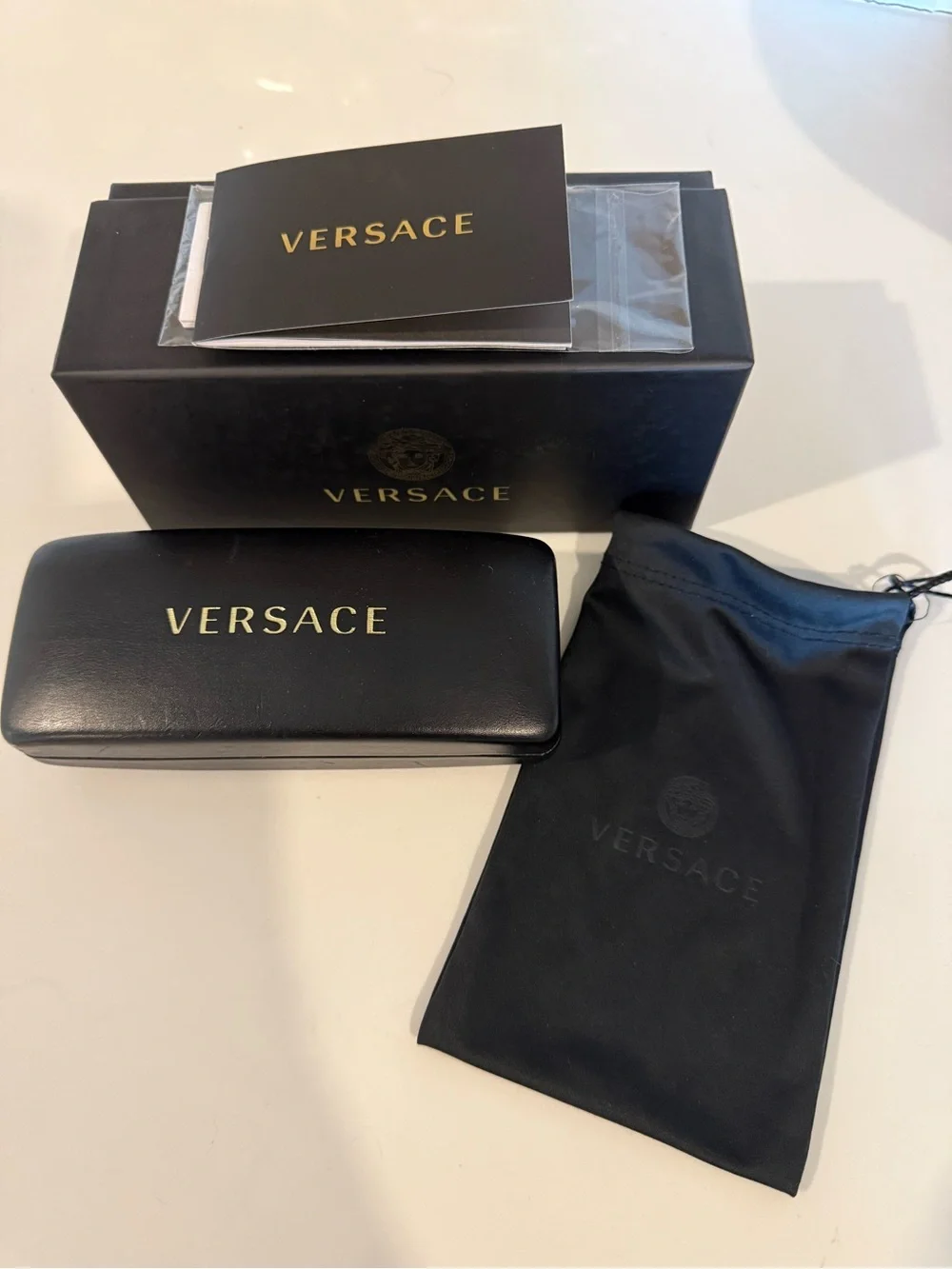 Versace OVE2227 Sunglasses gold frame brown gradient lens